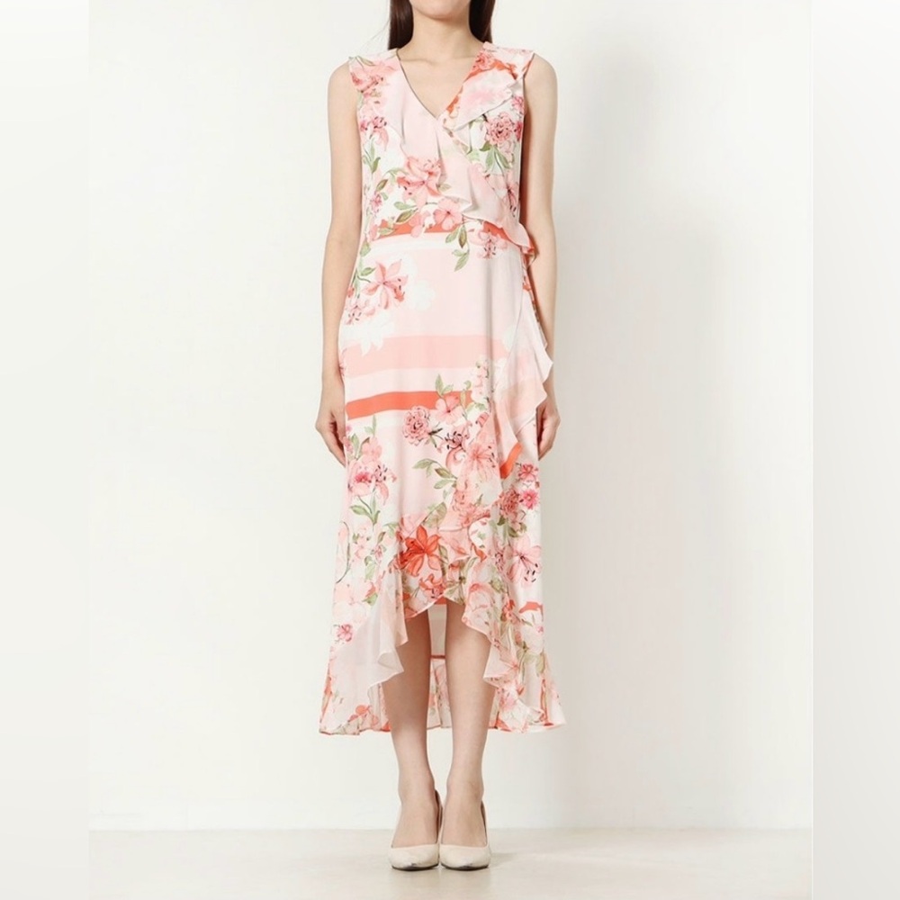 Calvin Klein Floral High-Low Dress